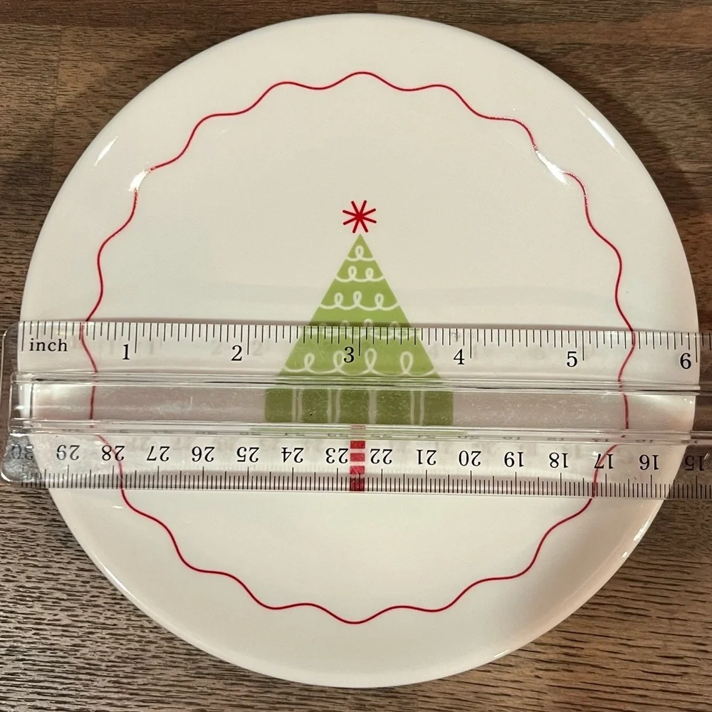 Crate and Barrel Christmas Tree Cocktail Plates Set of 4